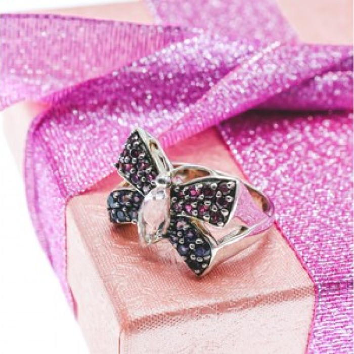 925 Sterling Silver White Topaz, Spinel & Tourmaline 