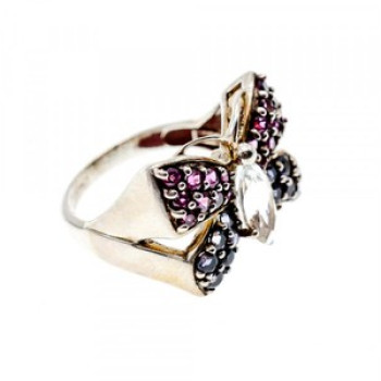 925 Sterling Silver White Topaz, Spinel & Tourmaline 
