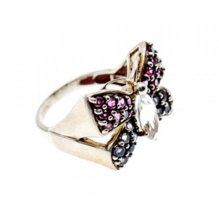 925 Sterling Silver White Topaz, Spinel & Tourmaline 