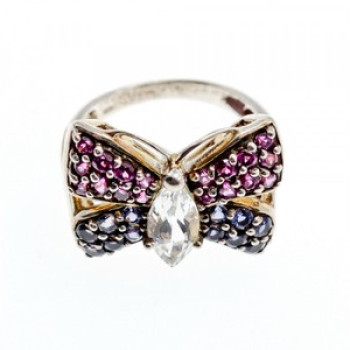 925 Sterling Silver White Topaz, Spinel & Tourmaline 