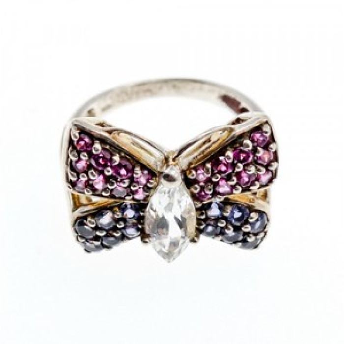 925 Sterling Silver White Topaz, Spinel & Tourmaline 
