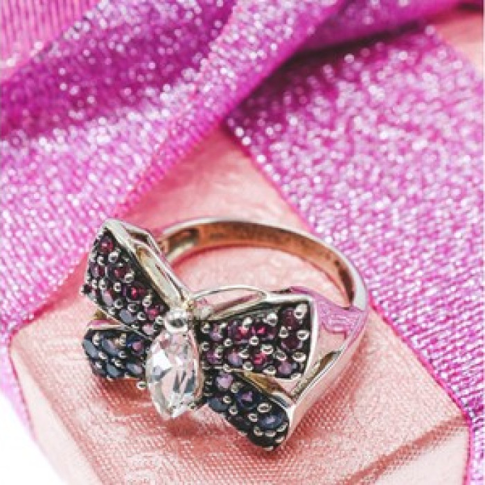 925 Sterling Silver White Topaz, Spinel & Tourmaline 