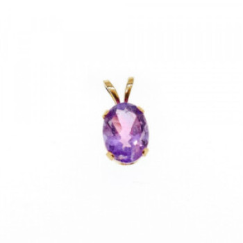 14K Yellow Gold Amethyst Pendant