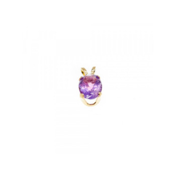 14K YELLOW GOLD AMETHYST PENDANT