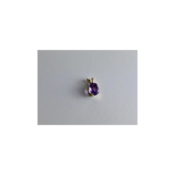 14K YELLOW GOLD AMETHYST PENDANT