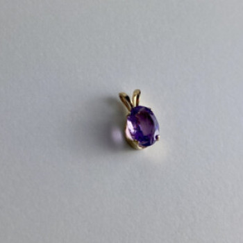 14K Yellow Gold Amethyst Pendant