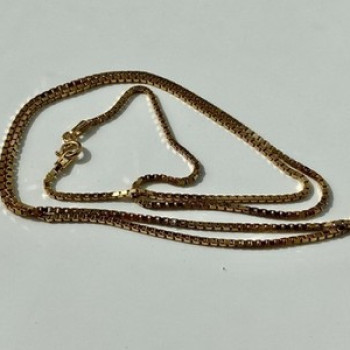 925 Sterling Silver Gold Plated Chain Italy 23.6 In