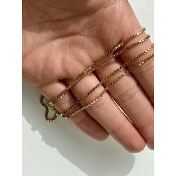 925 Sterling Silver Gold Plated Chain Italy 23.6 In