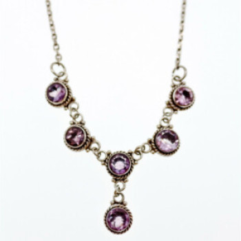 925 Sterling Silver Amethyst Necklace