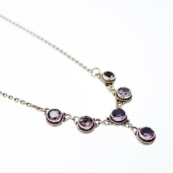 925 Sterling Silver Amethyst Necklace
