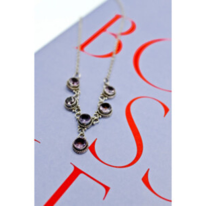 925 Sterling Silver Amethyst Necklace