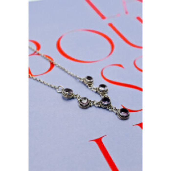925 Sterling Silver Amethyst Necklace