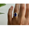 925 Sterling Silver Blue Tourmaline Ring Size 6.5
