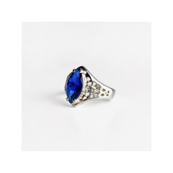 925 Sterling Silver Blue Tourmaline Ring Size 6.5