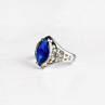 925 Sterling Silver Blue Tourmaline Ring Size 6.5