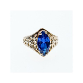 925 Sterling Silver Blue Tourmaline Ring Size 6.5