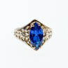 925 Sterling Silver Blue Tourmaline Ring Size 6.5