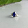 925 Sterling Silver Blue Tourmaline Ring Size 6.5