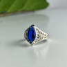 925 Sterling Silver Blue Tourmaline Ring Size 6.5