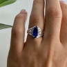 925 Sterling Silver Blue Tourmaline Ring Size 6.5