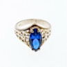 925 Sterling Silver Blue Tourmaline Ring Size 6.5