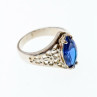 925 Sterling Silver Blue Tourmaline Ring Size 6.5