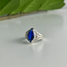 925 Sterling Silver Blue Tourmaline Ring Size 6.5