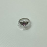 925 Sterling Silver Pink Topaz & Goshenite Ring Size 9.5