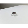925 Sterling Silver Pink Topaz & Goshenite Ring Size 9.5
