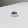925 Sterling Silver Pink Topaz & Goshenite Ring Size 9.5