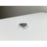 925 Sterling Silver Pink Topaz & Goshenite Ring Size 9.5