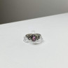925 Sterling Silver Pink Topaz & Goshenite Ring Size 9.5