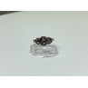 925 Sterling Silver Pink Topaz & Goshenite Ring Size 9.5