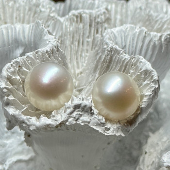 925 Sterling Silver Fresh Water Pearl Earrings Length 0.5 Inch