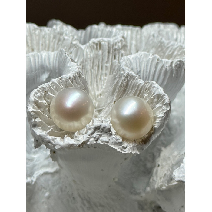 925 STERLING SILVER FRESH WATER PEARL EARRINGS LENGTH 0.5 Inch