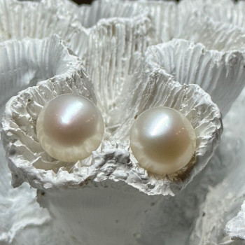 925 Sterling Silver Fresh Water Pearl Earrings Length 0.5 Inch