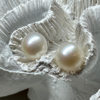 925 Sterling Silver Fresh Water Pearl Earrings Length 0.5 Inch