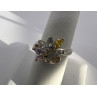 925 Sterling Silver & Multicolor CZ Ring Size 7.5