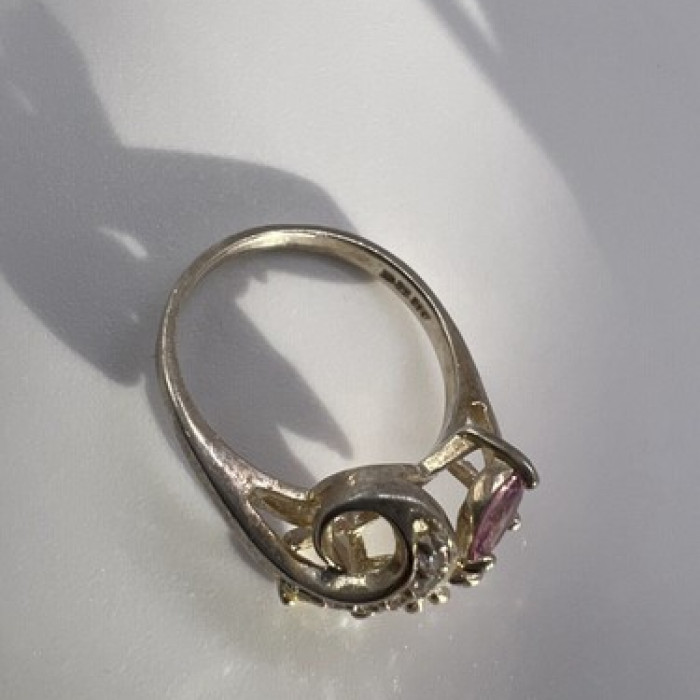 925 Sterling Silver & Multicolor CZ Ring Size 7.5