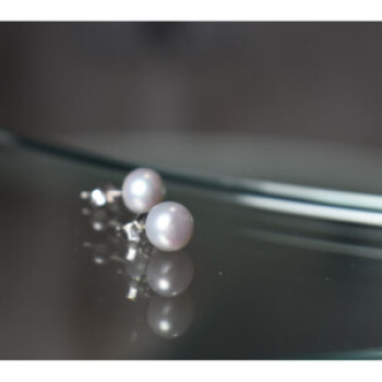 925 Sterling Silver Gray Pearls Earrings