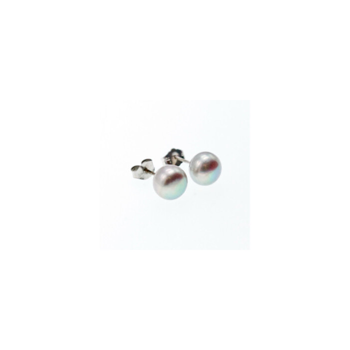 925 Sterling Silver Gray Pearls Earrings
