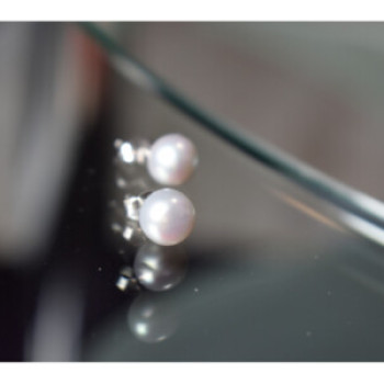 925 Sterling Silver Gray Pearls Earrings