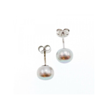 925 Sterling Silver Gray Pearls Earrings