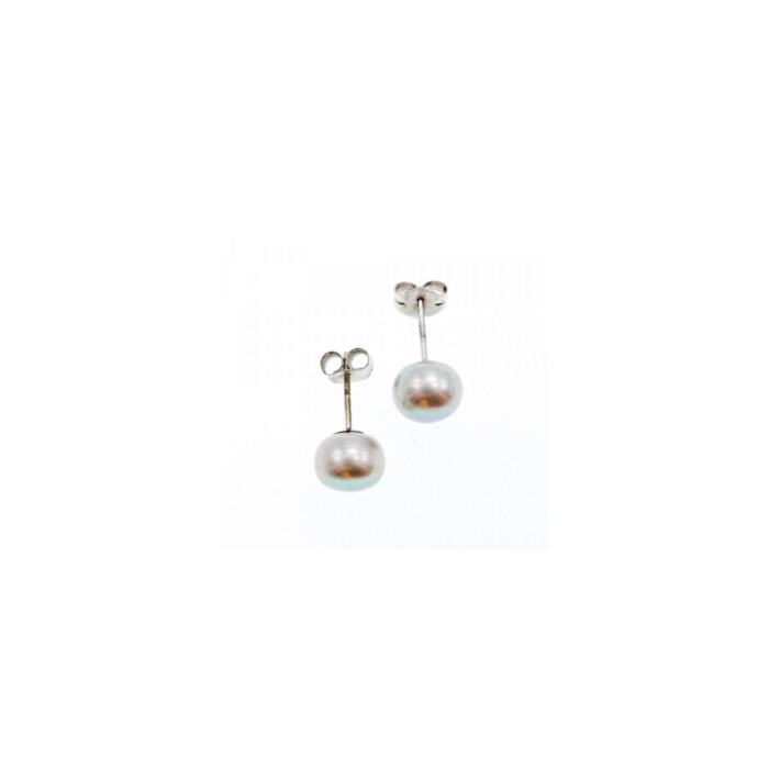925 Sterling Silver Gray Pearls Earrings