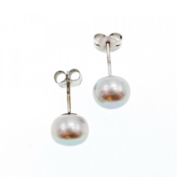 925 Sterling Silver Gray Pearls Earrings