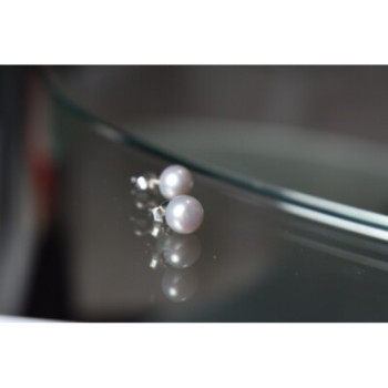 925 Sterling Silver Gray Pearls Earrings