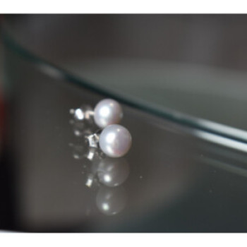 925 Sterling Silver Gray Pearls Earrings