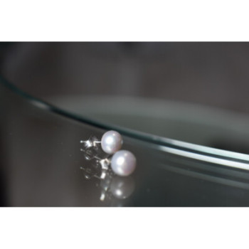 925 Sterling Silver Gray Pearls Earrings