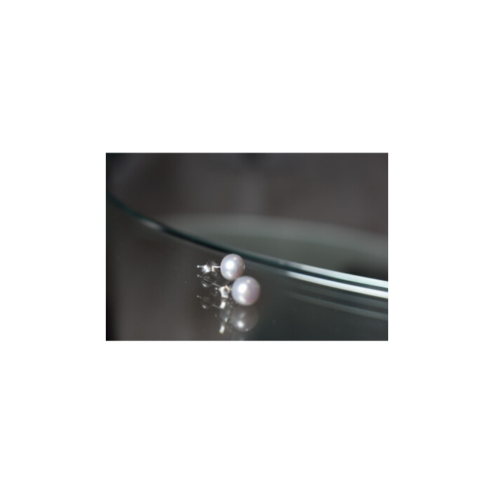 925 Sterling Silver Gray Pearls Earrings
