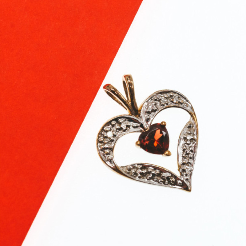 10K Yellow & White Gold Garnet 
